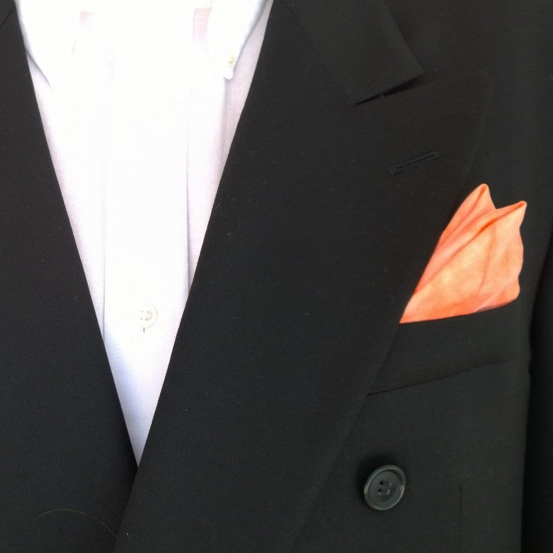 Men's Orange Pocket Square