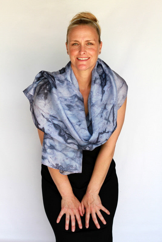 hand-painted silk scarf