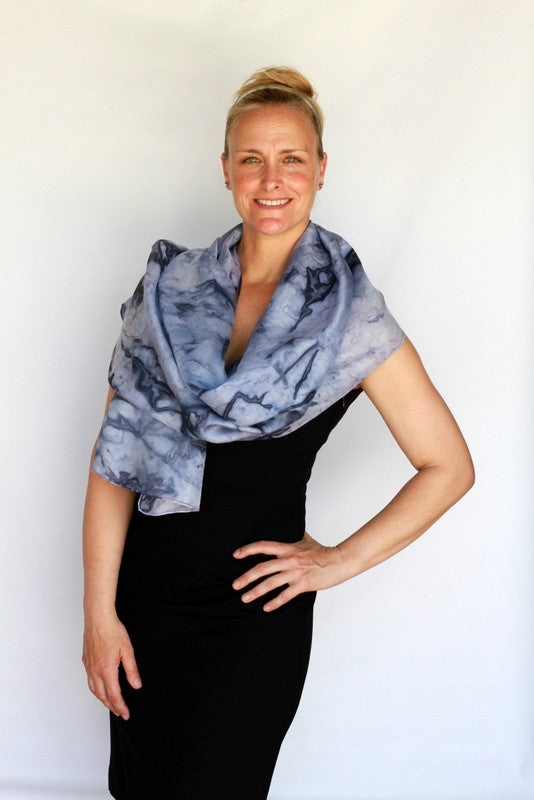 hand-painted silk scarf