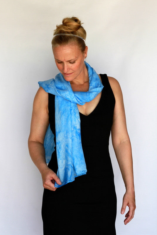 hand-painted silk scarf