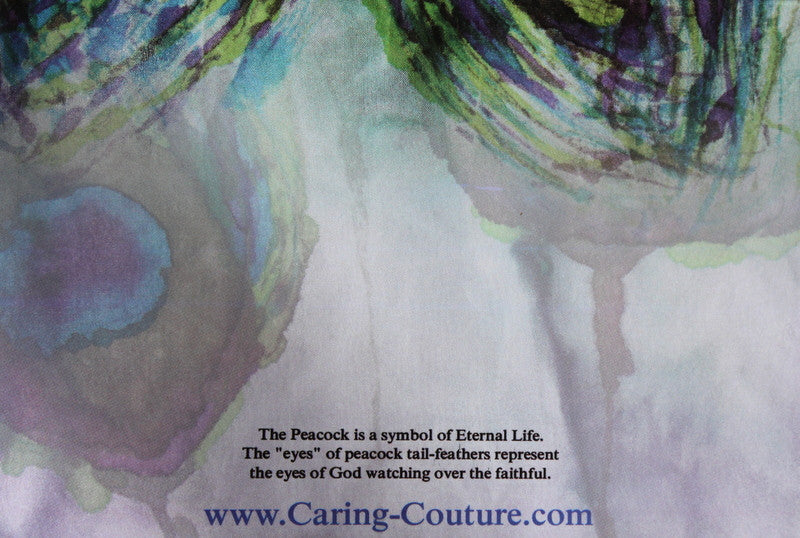 peacock note card, blank, back of card